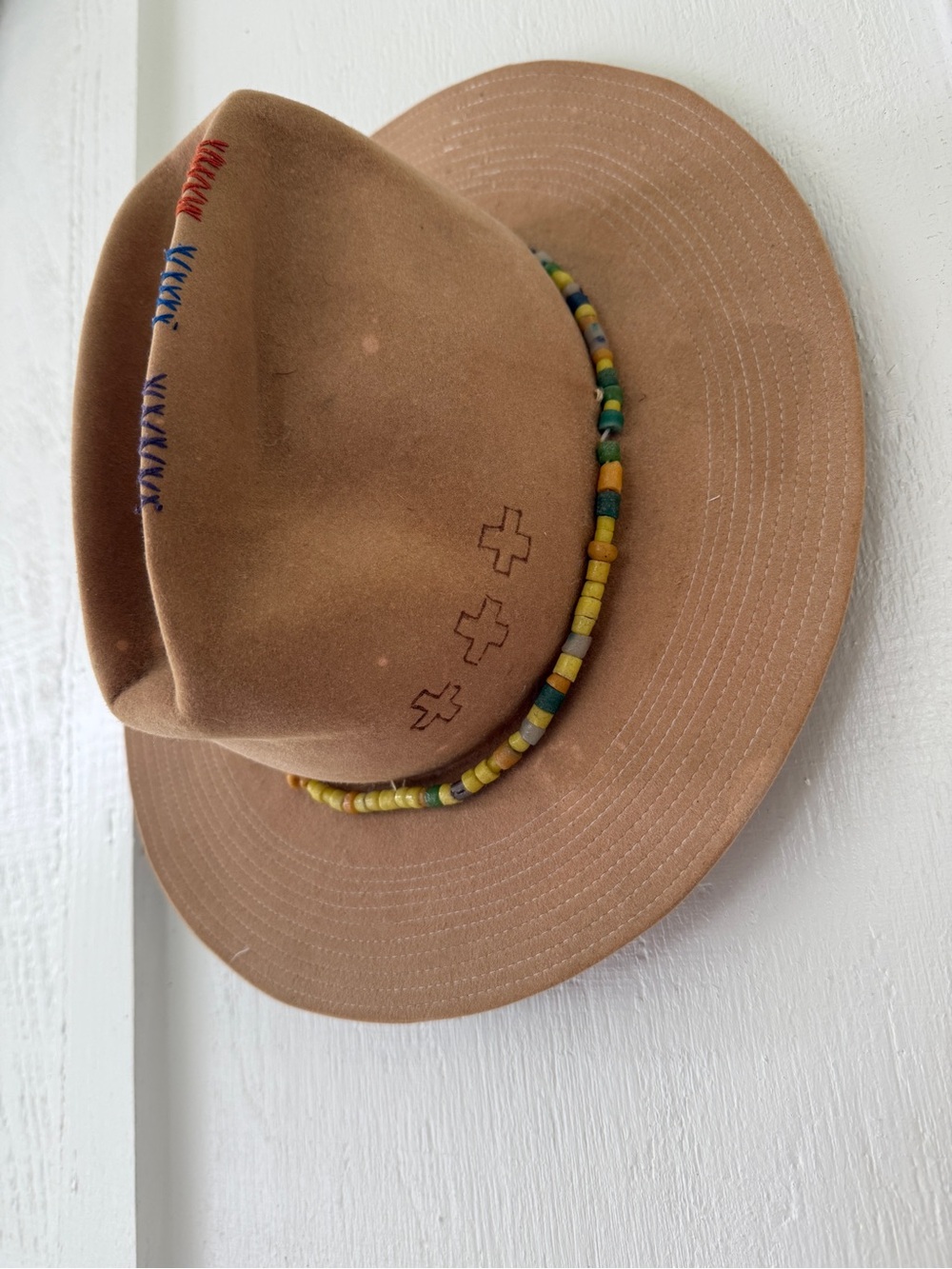 Nick Fouquet Brown Felt Fedora with Beaded Band